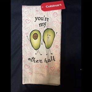 Cuisinart 2 Pck Kitchen Towels 16x28" Avocado You're My Other Half Valentines